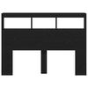 vidaXL Hoofdbordkast met LED 140x17x102 cm zwart eikenkleurig