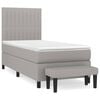 vidaXL Boxspring met matras stof lichtgrijs 80x200 cm