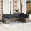 vidaXL Tuin Sofa Set met kussen met opslag 8 pcs Grijs poly rattan