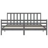 vidaXL Bedframe met hoofdbord massief hout grijs 200x200 cm