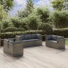 vidaXL 7-delige Loungeset met kussens poly rattan grijs