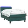 vidaXL Boxspring met matras en LED fluweel donkergroen 90x220 cm