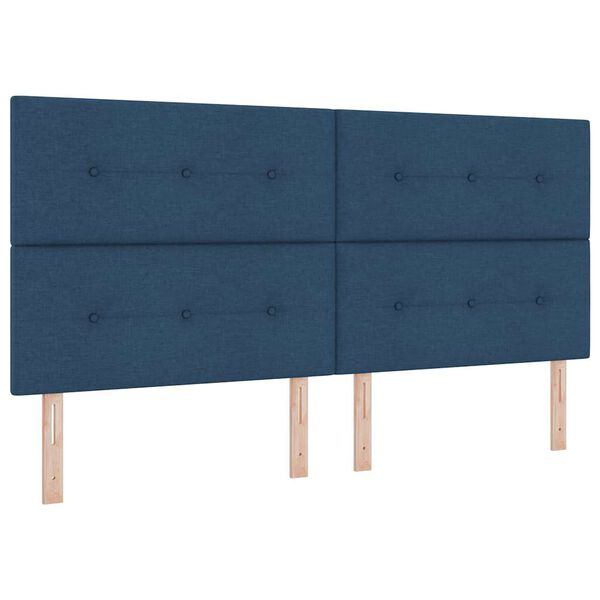 vidaXL Boxspringbed met Matras Donkergrijs 90x190 cm Blauw Stof