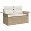 vidaXL Tuin Sofa Set met opslag 7 pcs Beige Poly riet