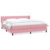 vidaXL Boxspring met matrassen fluweel roze 180x210 cm
