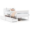 vidaXL Bedframe zonder matras massief grenenhout wit 75x190 cm