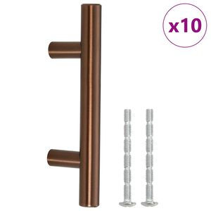 vidaXL Handvatten 10 st 64 mm roestvrij staal bronskleurig