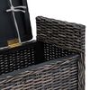 vidaXL Opslagbank met kussen Zwart gewassen 110 x 40 x 50 cm Rattan