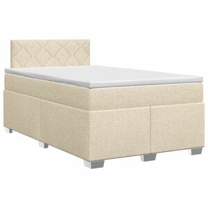 vidaXL Boxspringbed met matras Cr&egrave;mekleurig 120 x 190 cm Stof
