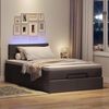 vidaXL Ottoman bed met matras en LED's 120x190 cm stof donkerbruin