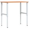 vidaXL Werkbank rechthoekig 100x60x(71,5-98) cm massief beukenhout
