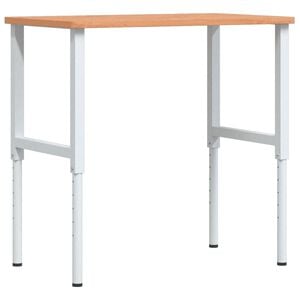vidaXL Werkbank rechthoekig 100x60x(71,5-98) cm massief beukenhout