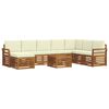 vidaXL Sofa-Sets 9 pcs Natuurlijk en Cr&egrave;me Massief Acaciahout