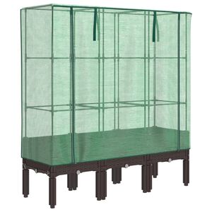 vidaXL Plantenbak verhoogd met kashoes 120x40x140 cm rattanlook