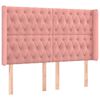 vidaXL Boxspring met matras en LED fluweel roze 140x200 cm
