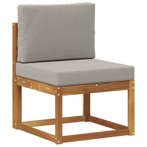 vidaXL Buiten bankenset met kussen 7 pcs Natuurlijk en Lichtgrijs