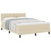 vidaXL Boxspringbed met hoofdeinde Cr&egrave;me 140 x 190 cm Stof