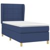 vidaXL Boxspring met matras stof blauw 90x200 cm