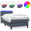 vidaXL Boxspring met matras en LED fluweel donkergrijs 100x220 cm