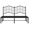 vidaXL Bedframe met hoofdbord metaal zwart 135x190 cm