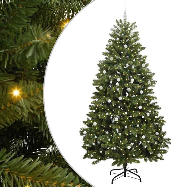 vidaXL Kunstkerstboom met 300 LED Groen 300 cm PVC en Metaal