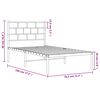 vidaXL Bedframe met hoofdbord metaal zwart 75x190 cm