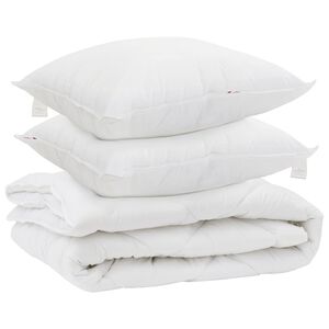vidaXL All-season dekbed met kussen 3 st Wit Microvezel