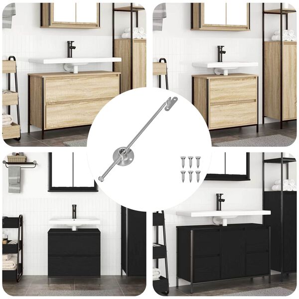 vidaXL Trekstang Scharnier 12 pcs Zilver 190 mm IJzer