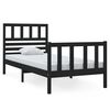 vidaXL Bedframe massief hout zwart 75x190 cm