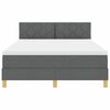 vidaXL LED Box Spring Bed met matras Donkergrijs 140 x 190 cm Stof