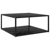 vidaXL Salontafel 80x80x35 cm gehard glas zwart