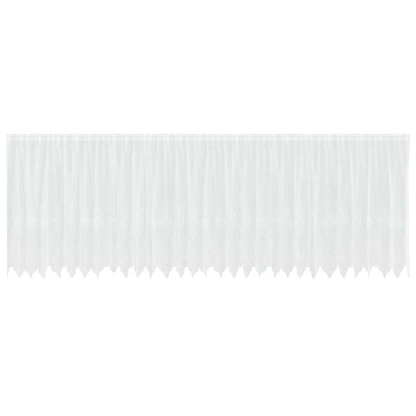 vidaXL Kantgordijn met gordijnen Bloemen Wit 180 x 750 cm Polyester