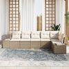 vidaXL Tuin Sofa Set met kussen 6 pcs Beige en Cr&egrave;me poly rattan