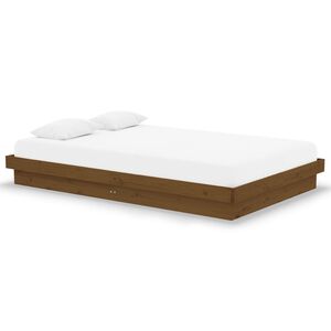vidaXL Bedframe massief hout honingbruin 120x190 cm