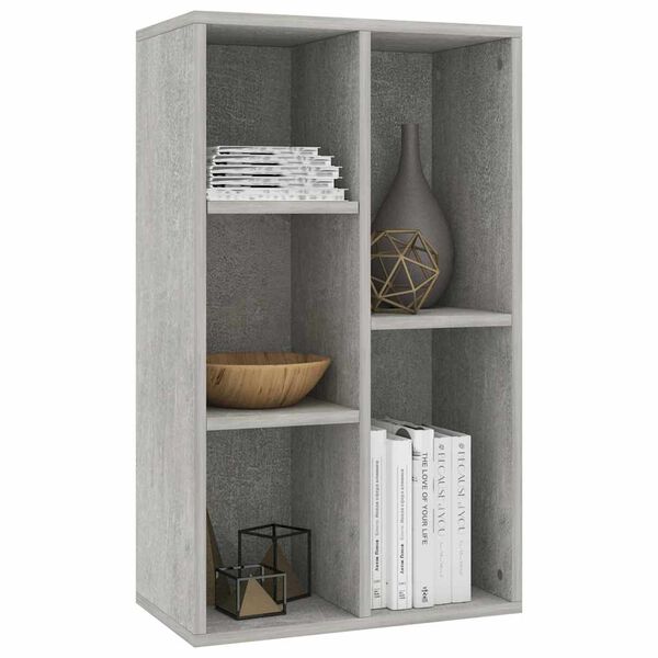 vidaXL Boekenkast/dressoir 50x25x80 cm bewerkt hout betongrijs