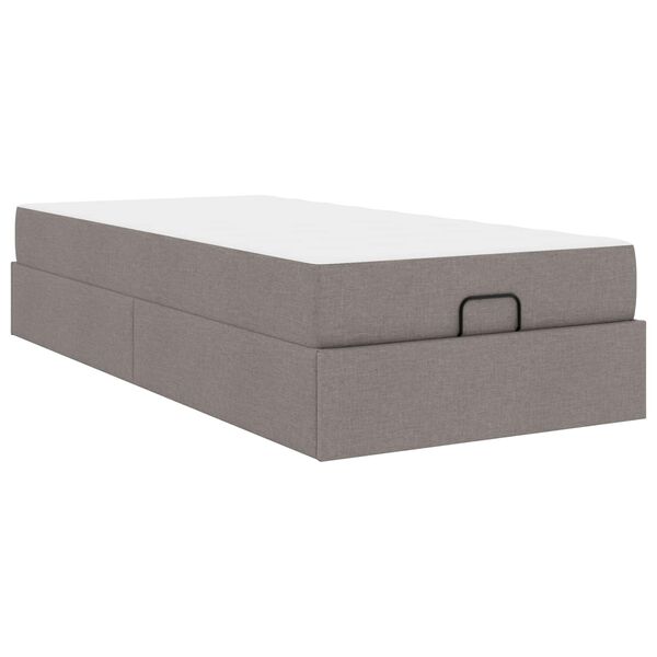vidaXL Bedframe met matras met matras 2 pcs Taupe Stof