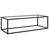 vidaXL Salontafel met gehard glas 120x60x35 cm zwart