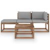 vidaXL 4-delige Loungeset pallet met kussens ge&iuml;mpregneerd grenenhout
