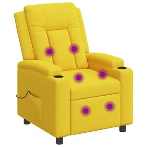 vidaXL Massage-relaxstoel Licht Geel 75 x 95 x 100 cm Stof