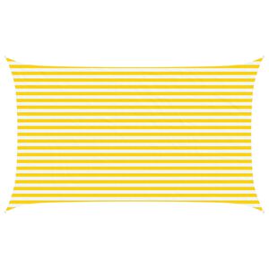 vidaXL Zonneschaduwzeil Geel en Wit 5 x 3 m 100% Polyester Oxford