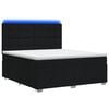 vidaXL LED Boxspring Bed met Matras Zwart 180 x 200 cm Stof