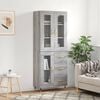 vidaXL Hoge kast 69,5x34x180 cm bewerkt hout grijs sonoma eikenkleurig