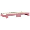 vidaXL Slaapbank met onderschuifbed en lades 90x200 cm fluweel roze