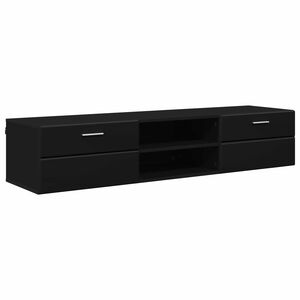 vidaXL Houten Kast 150 x 39 x 30 cm Zwart Bewerkt hout