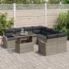vidaXL Tuin Sofa Set met kussen 9 pcs Grijs Poly riet