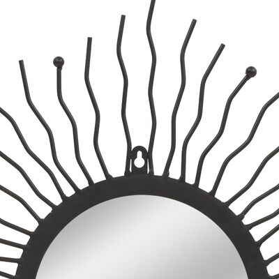 vidaXL Tuin wandspiegel sunburst 60 cm zwart