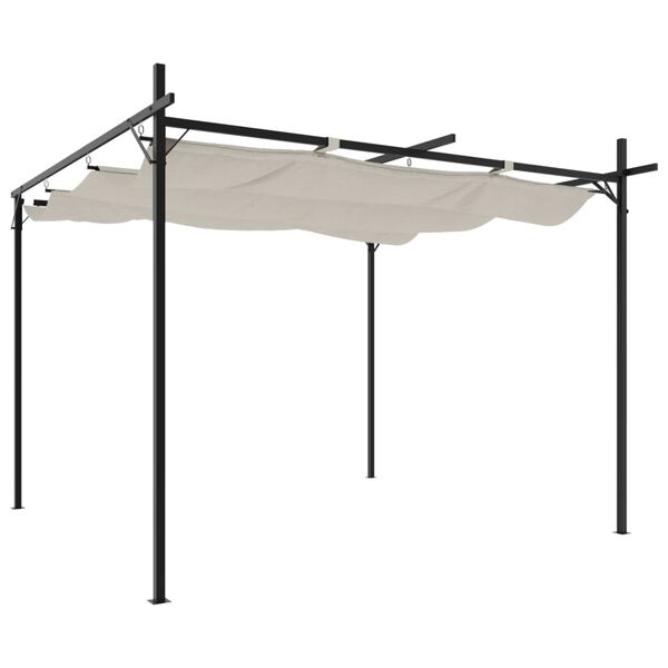 vidaXL Pergola met uitschuifbaar dak 295x292x230 cr&egrave;mekleurig