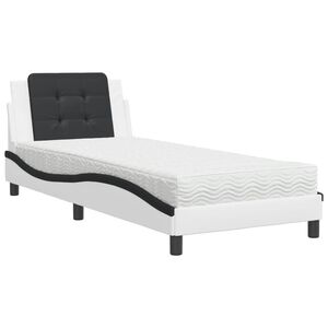 vidaXL Bedframe zonder matras "Zadar" kunstleer zwart en wit 90x200 cm