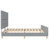 vidaXL Bedframe met hoofdeinde Lichtgrijs 200 x 200 cm Stof