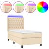 vidaXL Boxspring met matras en LED stof cr&egrave;mekleurig 80x200 cm